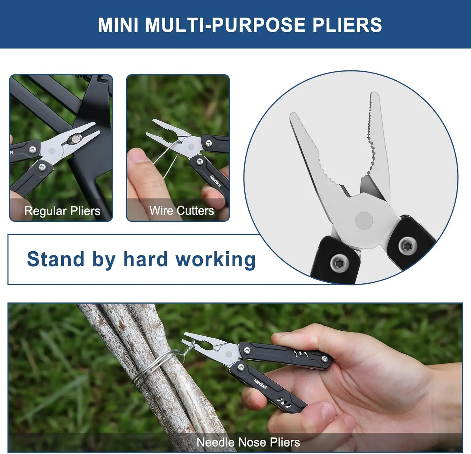 Imagem -03 - Nextool-mini Alicate de Marinheiro Lite em Chaveiro Multitool Tesoura Dobrável Chave de Fenda Bladeness Edc Multi Ferramentas ao ar Livre Viagem
