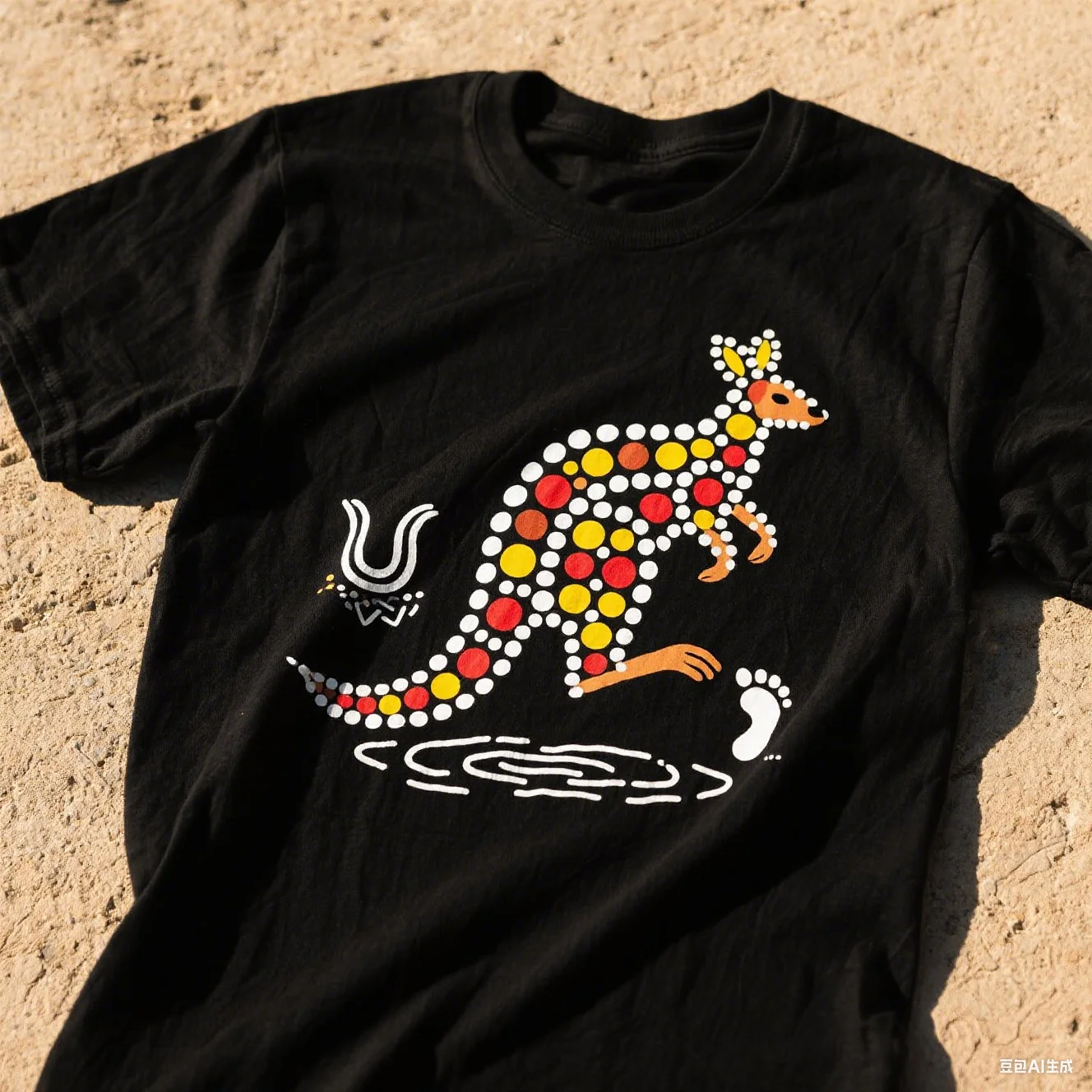 

Австралийский абориген, повседневная повседневная одежда с принтом кенгуру в горошек, удобная хлопковая футболка унисекс в стиле племенной моды