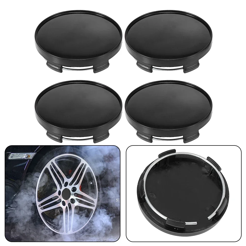 

4pcs Black 59mm 2.32" Dia 5 Clips Wheel Tyre Center Hub Cap Cover For Auto Car ABS Plastic Black Car Acesssories