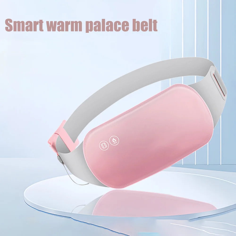 Menstrual Heating Pad Abdominal Massager Smart Warm Palace Belt Waist Vibration Massage Device for Cramps Period Pain Relief