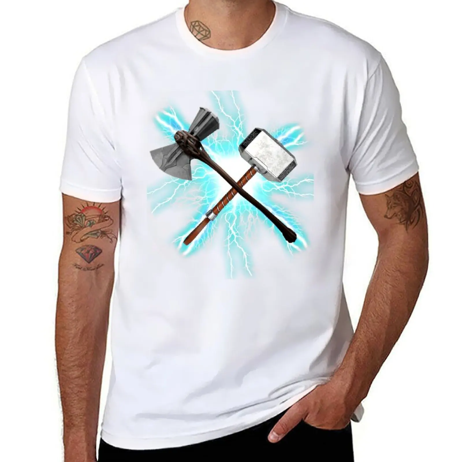 

Stormbreaker and Mjolnir Thor T-Shirt t shirt man luxury printed t shirts for man T-Shirt