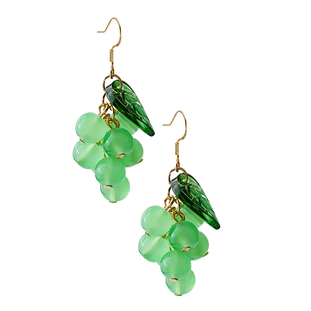 

Grape Bunch Fruit Theme Smooth Daily Decorative Earrings Stylish Fashion Handmade Women Dangle Easy On Off Gift