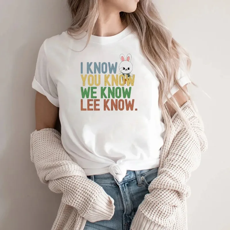 Damen-T-Shirt „I Know You Know Stray“-Shirt, lustiges Harajuku-Spaß-Shirt, Y2K Stray-Shirt, Damen-T-Shirt – Detail 2