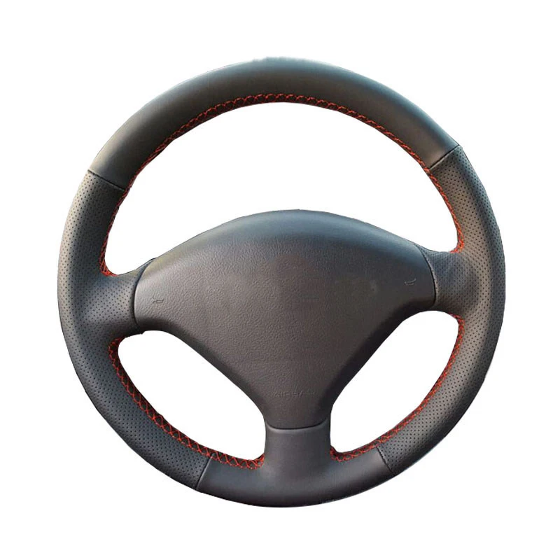 

DIY Hand-Stitched Car Steering Wheel Cover for Peugeot 308 Old Peugeot 408 Anti-slip Microfiber Leather Auto Interior Accessorie