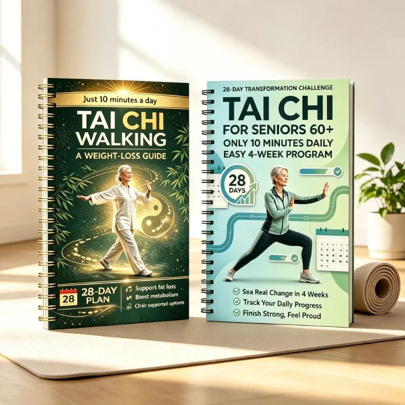 Tai Chi Fitness Book 28 Days Gentle Workout Guide Low Impact 10 Mins Daily Exercise Book for Seniors 60+