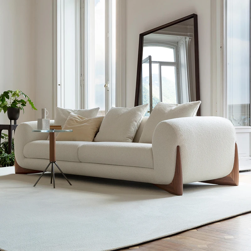 Fabric sofa living room home three-person Italian minimalist