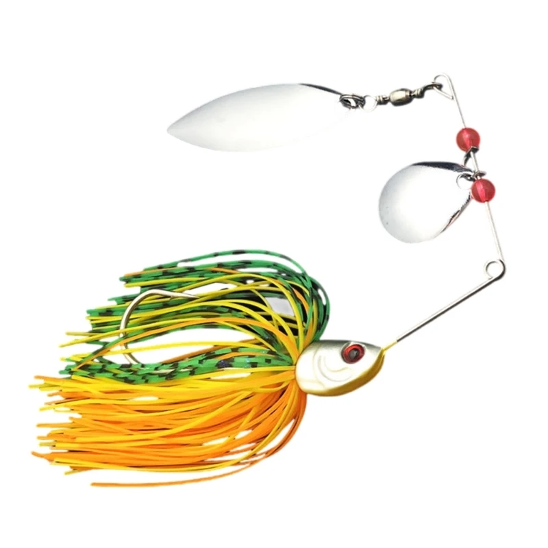 Iscas pesca Double Willows Spinnerbait Silicone Saia Spinner Iscas Iscas