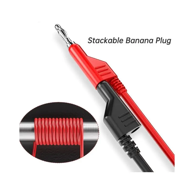 1pcs 4mm Double-Sided Banana Plug Test Leads Dual Stackable 1000V 15A 1m Copper Cable Electrical Testing Equipment