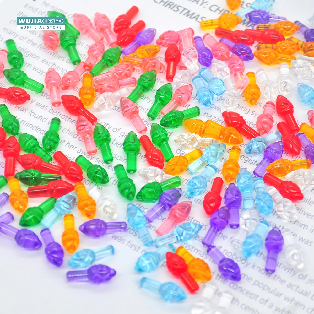100pcs Replacement Lights Bulbs for Ceramic Christmas Tree Night Light Multicolor Mini Flame Pegs Diy Country Art Noël Ornaments