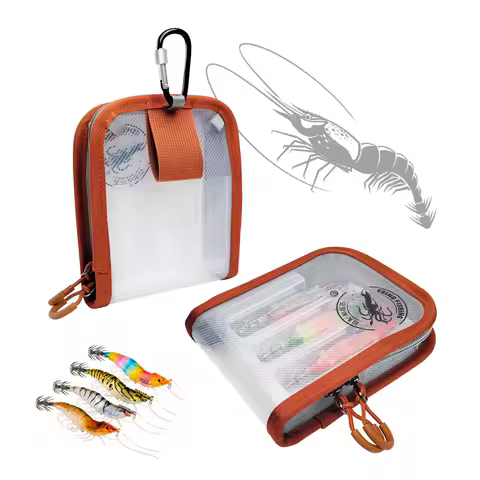 New Portable Squid Jig Lure Hooks Storage 6 Grid Case Wooden Shrimp Octopus Egi Waterproof Fishing Tackle Bag