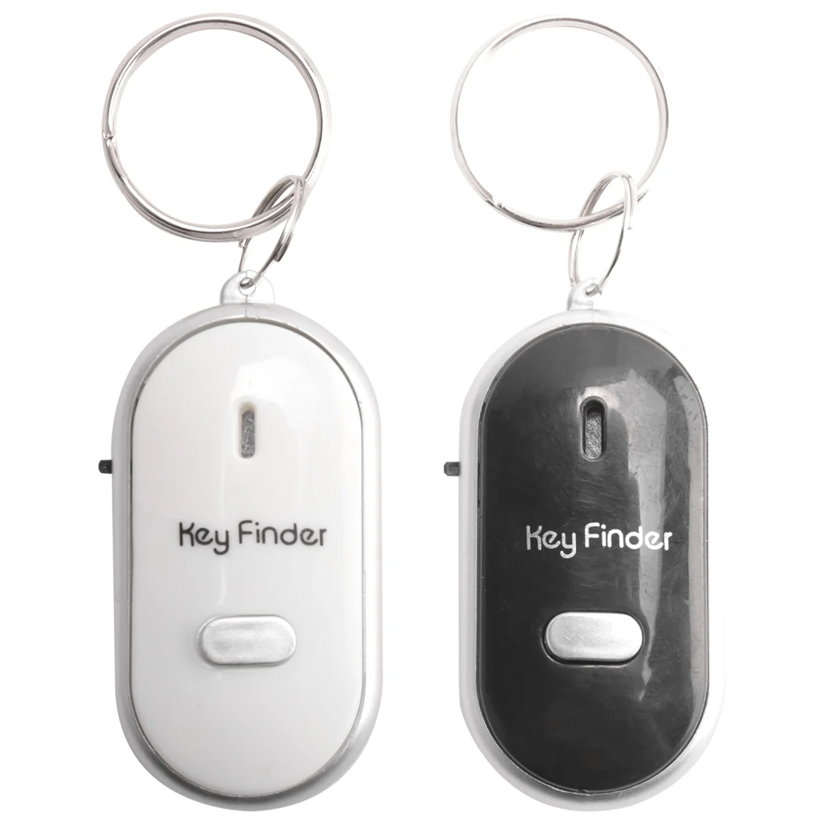 2pcs Whistle Lost Key Finder Flashing Beeping Locator Remote Keychain LED Ring