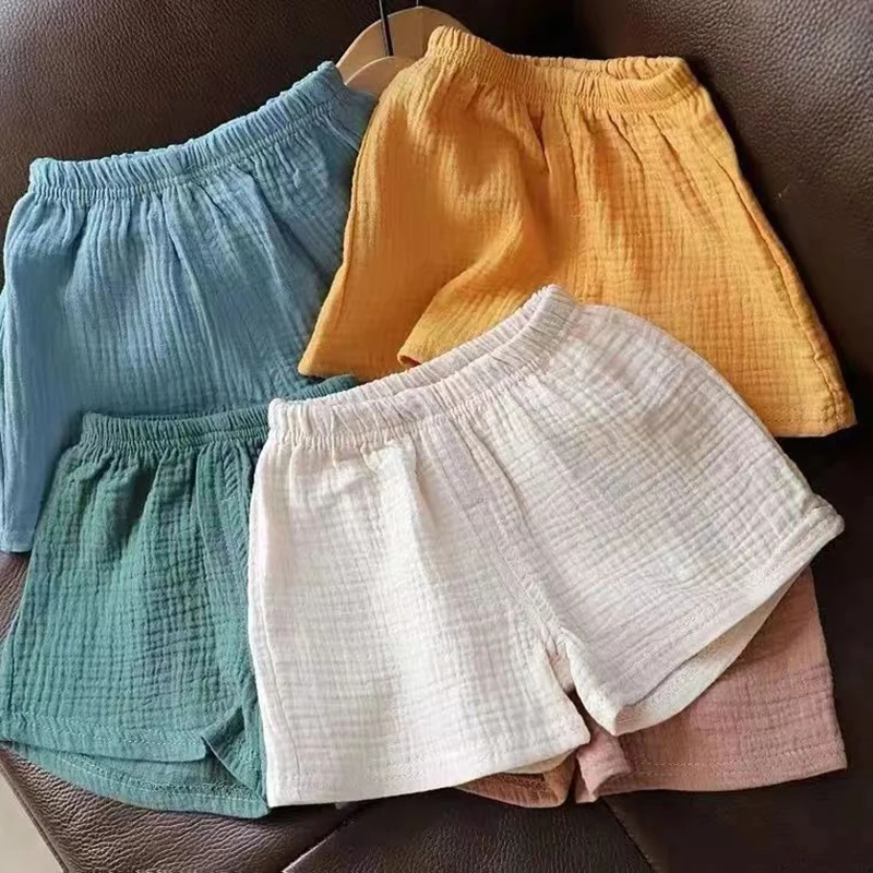 

Baby Cotton and Hemp Shorts Summer New Children's Capris Boys and Girls Lightweight Breathable Shorts Baby Clothing