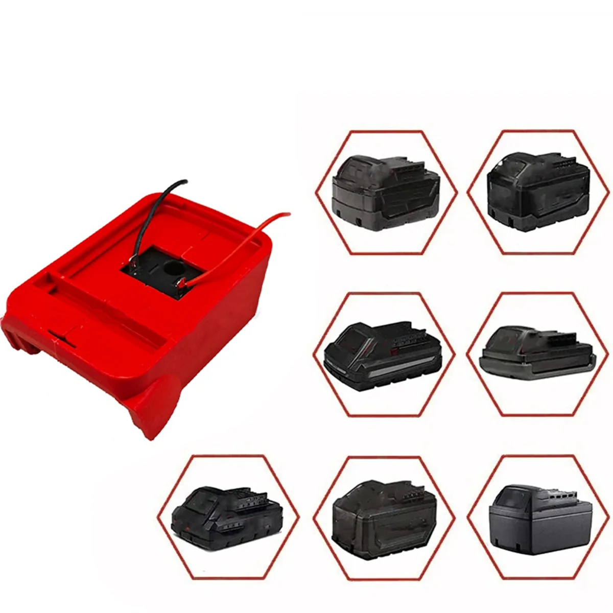 A002 Power Mount Connector Adapter Dockhouder voor Li-Ion Batterij DIY Adapter Rood