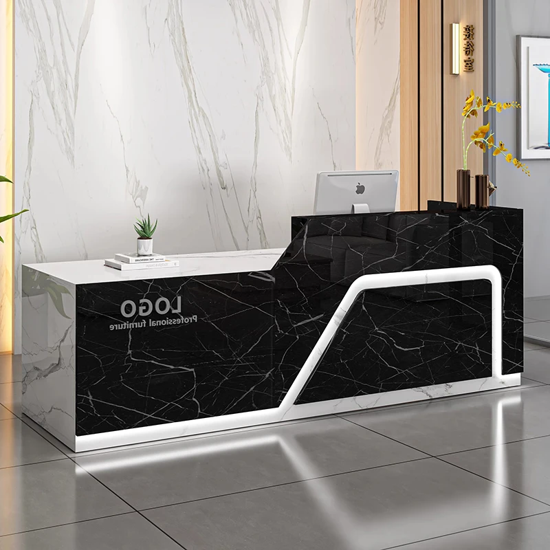 مكاتب استقبال عصرية فاخرة للتخزين الأوروبي، مكاتب استقبال حديثة ممتازة، أثاث تجاري بسيط من Theke Empfang #5