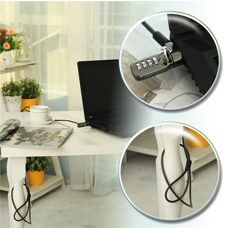 10X 보안 도난 방지 조합 노트북 노트북 케이블 잠금 장치 4자리 비밀번호 잠금 장치-BTFL