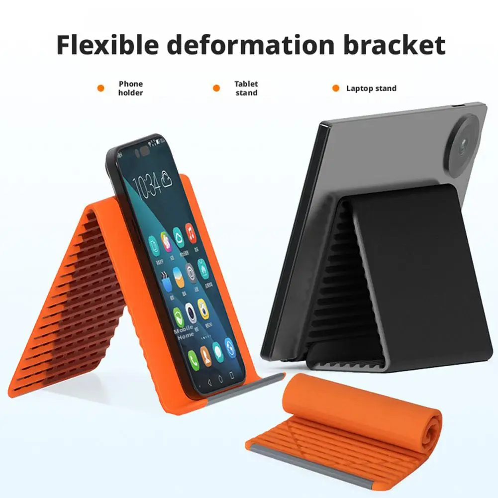 

Складная настольная подставка для мобильного телефона, креативная деформируемая силиконовая подставка с защитой от скольжения и падения для телефона, планшета, ноутбука