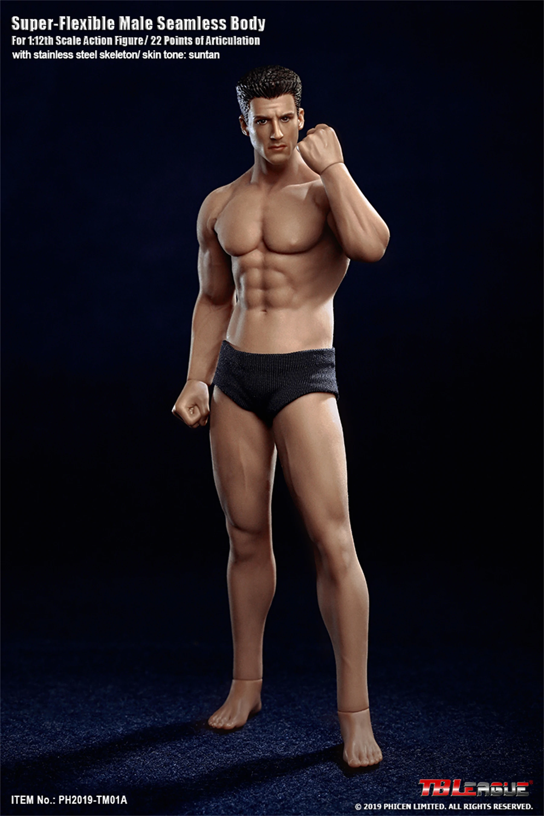 TBLeague TM01A 1/12 Stainless Steel Muscular Body Rubber Seamless Action Figure 6'' Doll Model