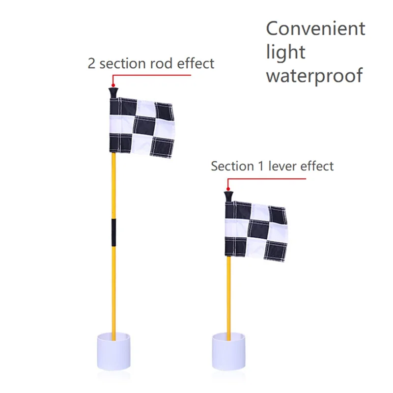 YHOLI-Golf groene vlag, kleurrijke tweedelige geruite groene doelgatbeker vlaggenmast, golfbenodigdheden
