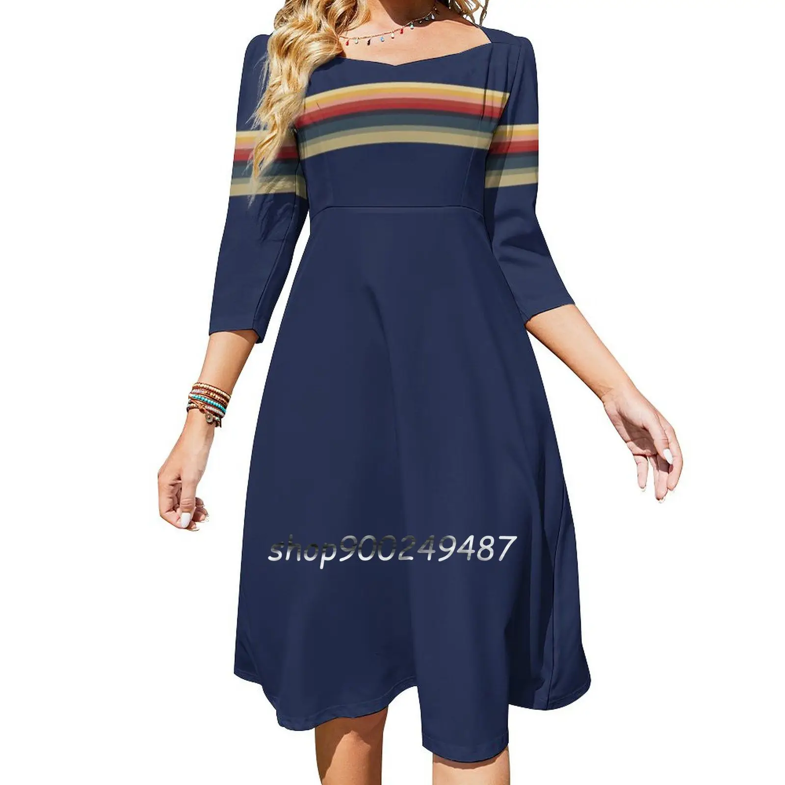 The Blue T-Shirt Of Whittaker Evening Party Dresses Midi Sexy Dress Female Sweet One Piece Dress Korean Who Costume Jodie