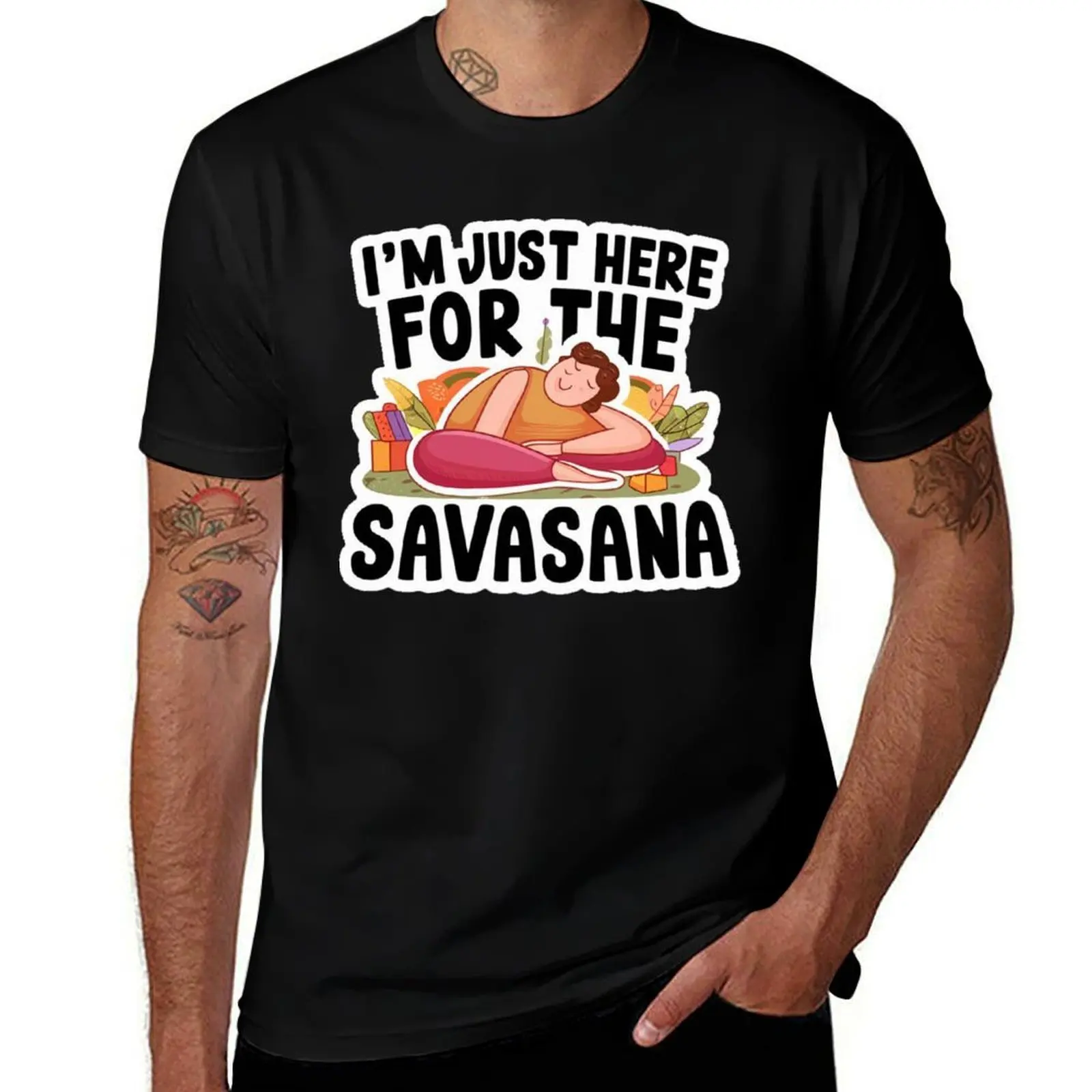 Je suis juste là pour le t-shirt Savasana Performance Workout à manches courtes