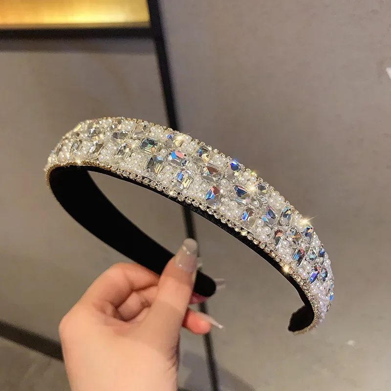 

Full Rhinestone Wide Hairbands for Women Cute Girls Fashion Party Crystal Hair Jewelry Women Headbands Photoshoot Accessories