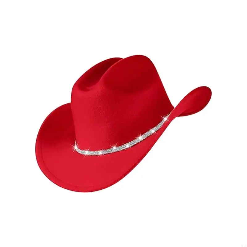 قبعات L5YA مريحة لراعية البقر خفيفة الوزن من الأكريليك ذات تصميم غربي جمالي