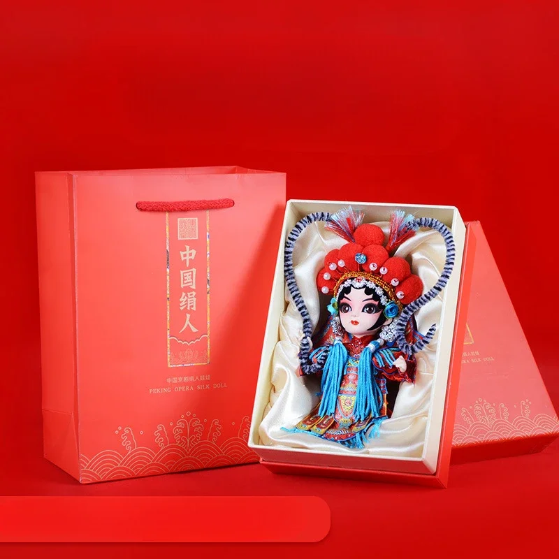 

Silk Figurine Souvenir Chinese Doll Old Beijing Opera Puppet Character Decorations