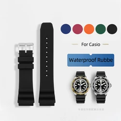 20mm 22mm Silicone Sport Strap Waterproof Rubber For Casio MDV106-1A MDV-107 MTP-VD01 MDV-106D Series Men's watch Accessories