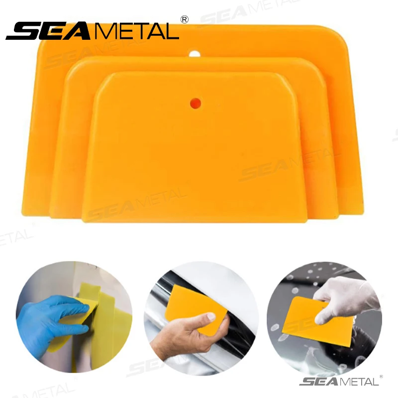 Seametal 3 pçs anti-risco tpu revestimento carro vinil envoltório conjunto de ferramentas de borracha macia pára-brisa do carro limpador de vidro rodo raspador kits