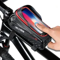 WILD MAN Waterproof Bicycle Bag 7.0 Inch Sensitive Touch Screen Bike Bag Phone EVA Hard Shell Cycling Accessories