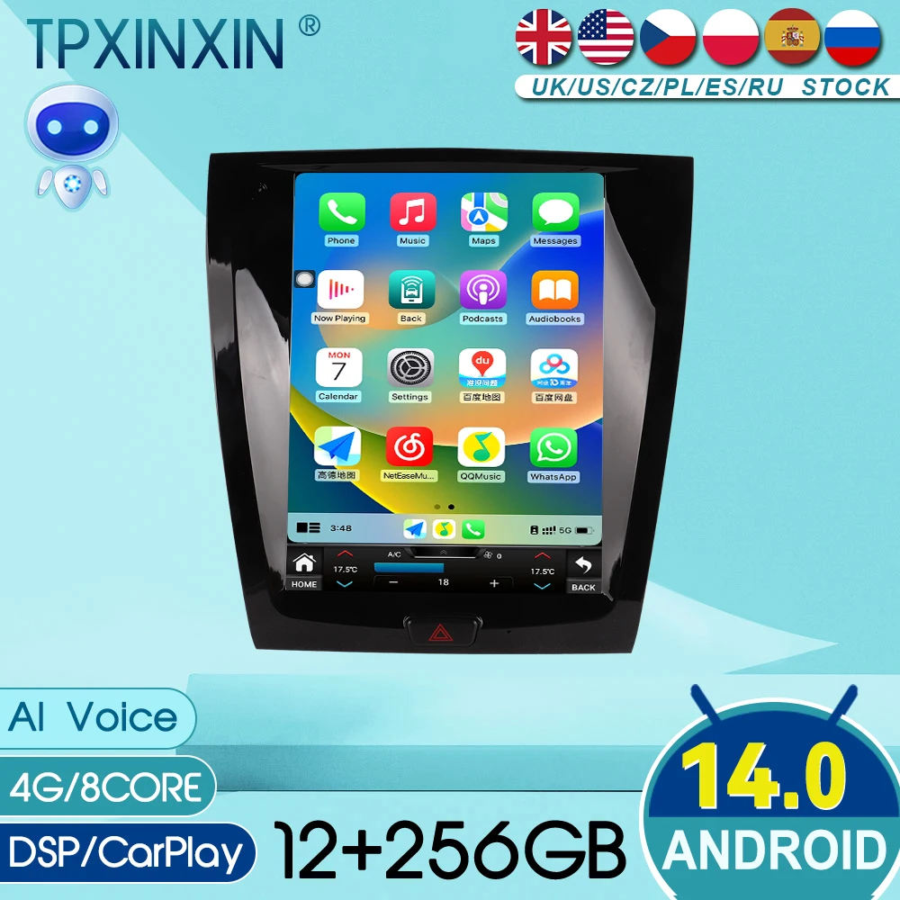 

Auto Android 14.0 Stereo Carplay Multimedia Player For Jaguar XK 2006-2013 Car Radio Navigation 12.1 Inch Scren Head Unit DSP