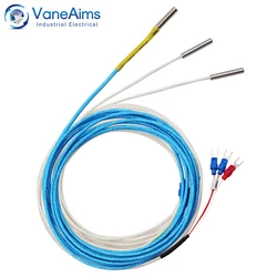 Termocoppia a sonda piccola da 30mm tipo K J PT100 0-600 ℃ 0.5/1/2/3M sensore a filo schermato intrecciato per regolatore di temperatura