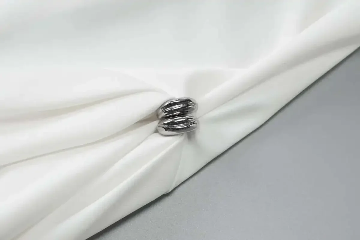 Sommerliches, neues, ärmelloses Damenkleid in Uni-Farbe, tailliert, lässiges Midikleid – Detail 27