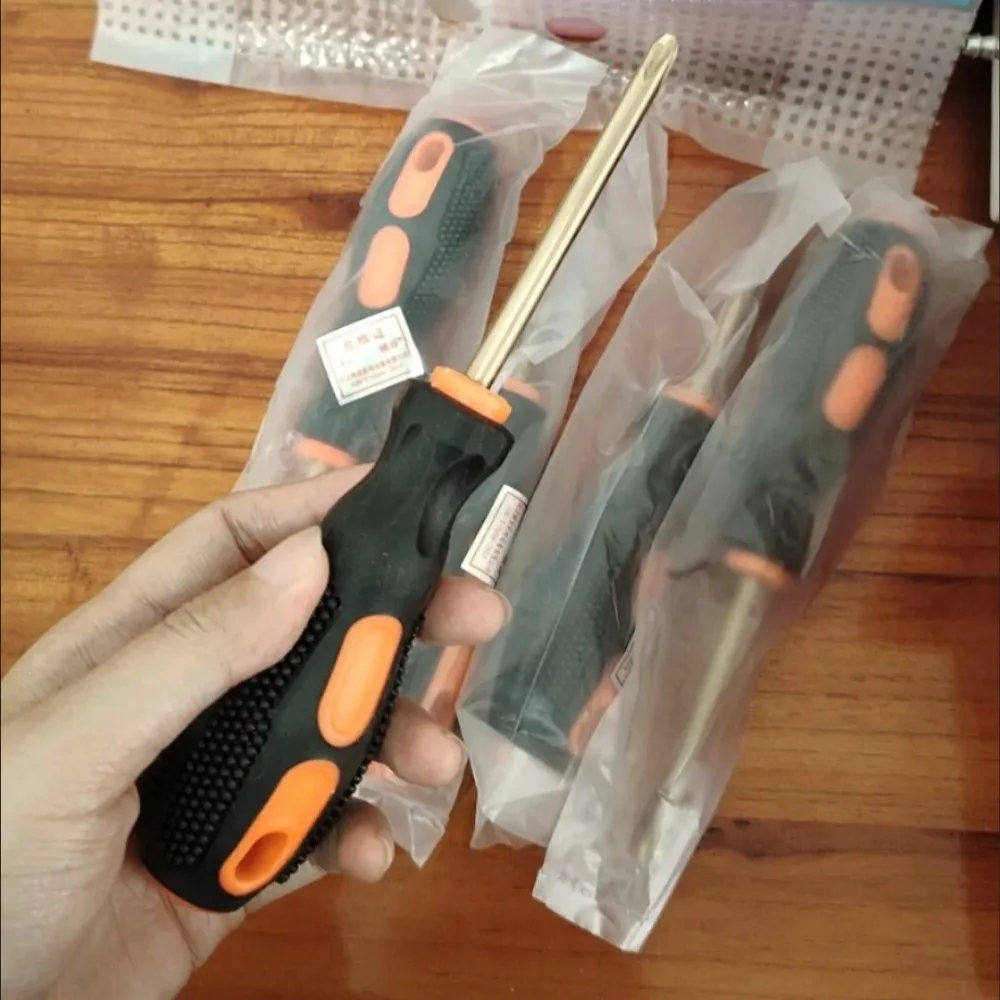 Explosion-Proof Copper Screwdriver Non-Sparking Slotted/Phillips Screwdriver Tool for Gas Station and Chemical Plants