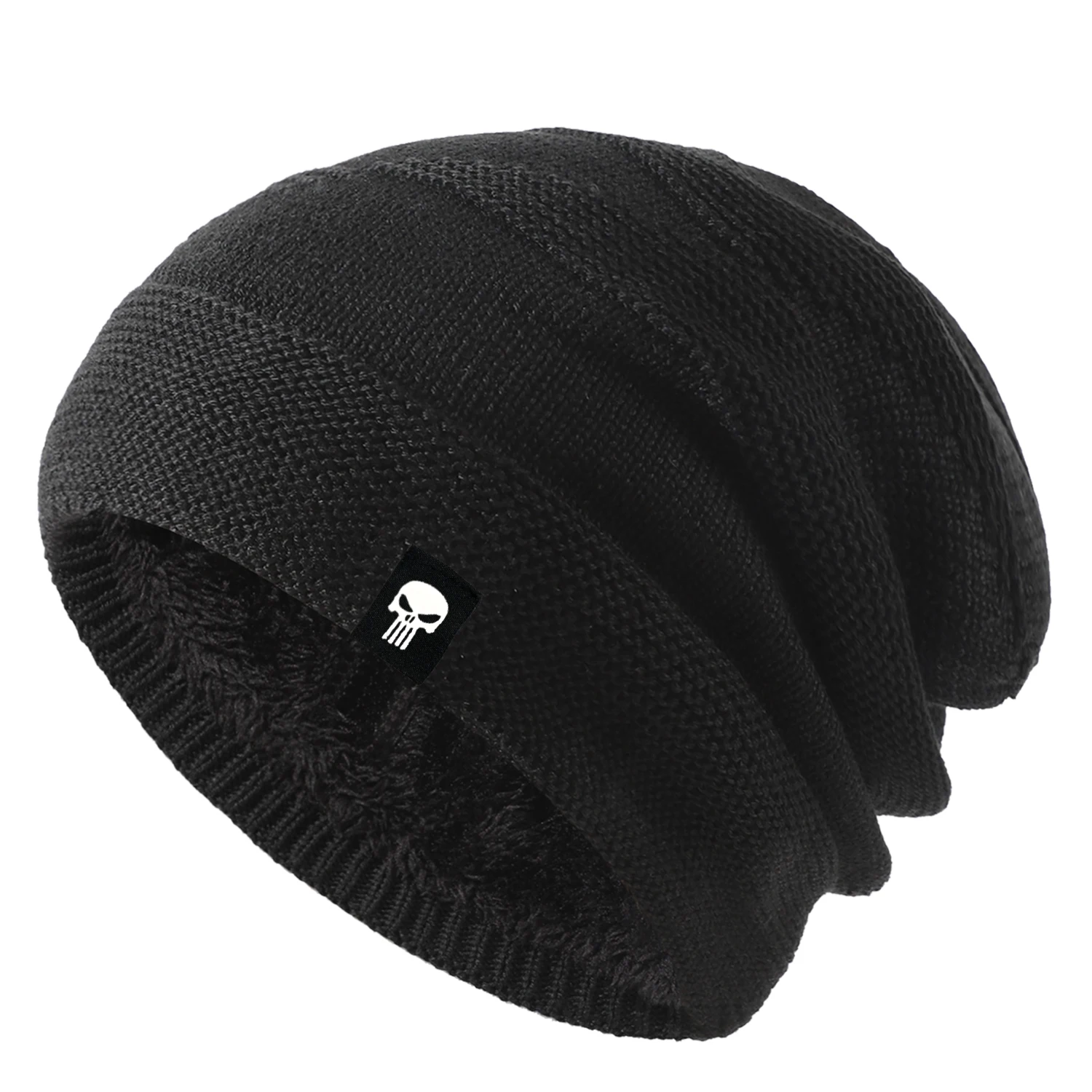الشتاء في الهواء الطلق الدافئة سميكة الصوف بطانة قبعة للجنسين الدافئة الجمجمة قبعة دافئة محبوك قبعة الشتاء #3