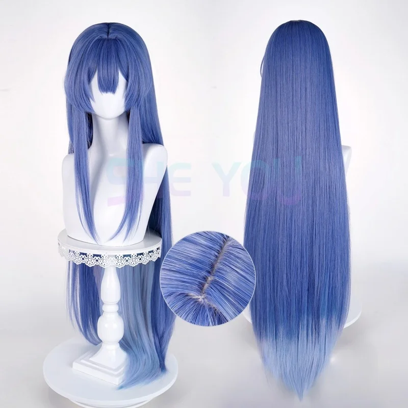 

Игра USS Нью-Джерси Длинные 110 см Синие Смешанные Цветные Прямые Волосы Косплей Парик Термостойкие Синтетические Волосы Парики Для Хэллоуина