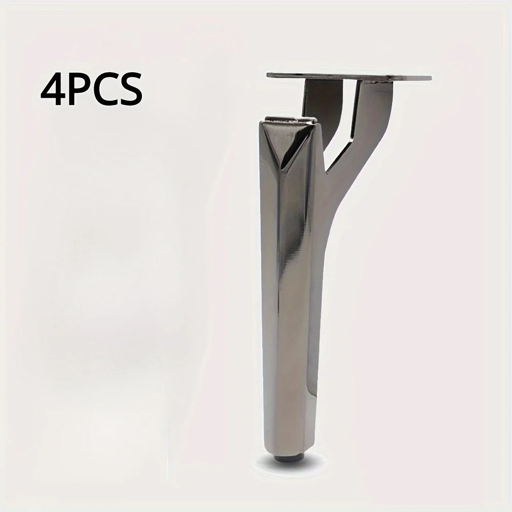4pcs 15cm Elegant Metal Sofa Legs In Black Golden Grey Versatile Support For Tv Stands, Coffee Tables, Beds Bathroom Cabinets
