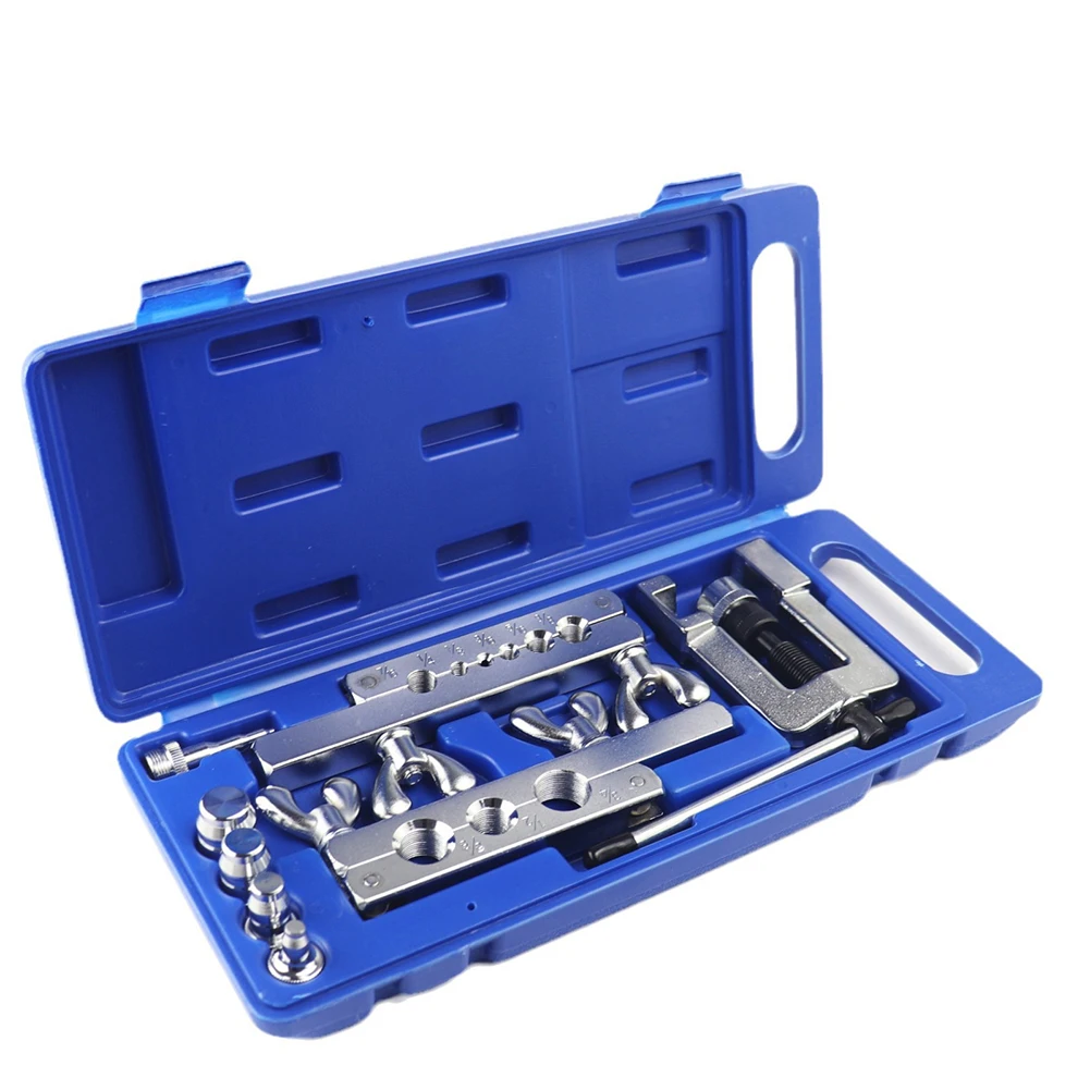 AC Refrigeration Flaring and Swaging Tool Kit Chrome vanadium steel Blue and Silver Color Hand carrying plastic case