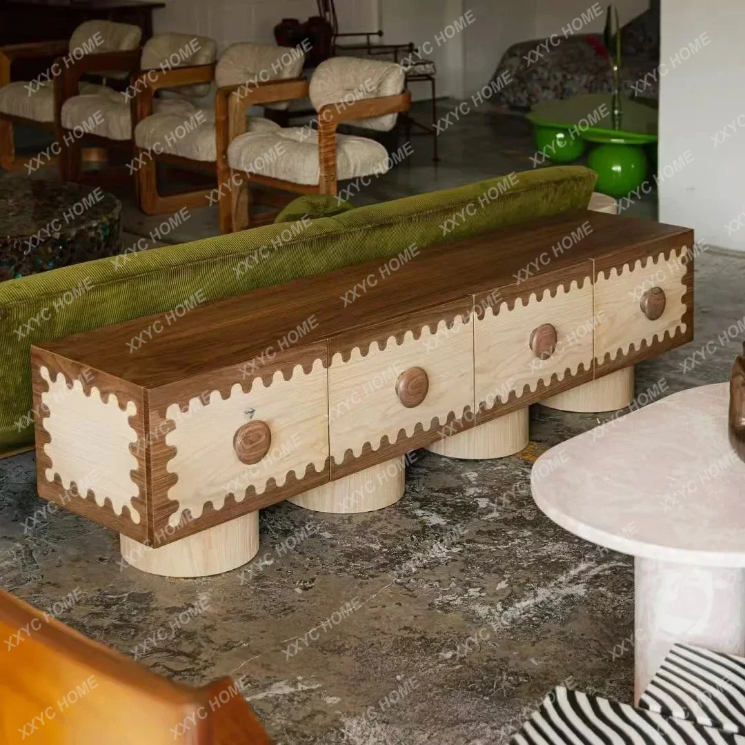 

Скандинавский простой современный телевизионный шкаф из массива дерева, средневековый шкафчик, французский видеошкаф.