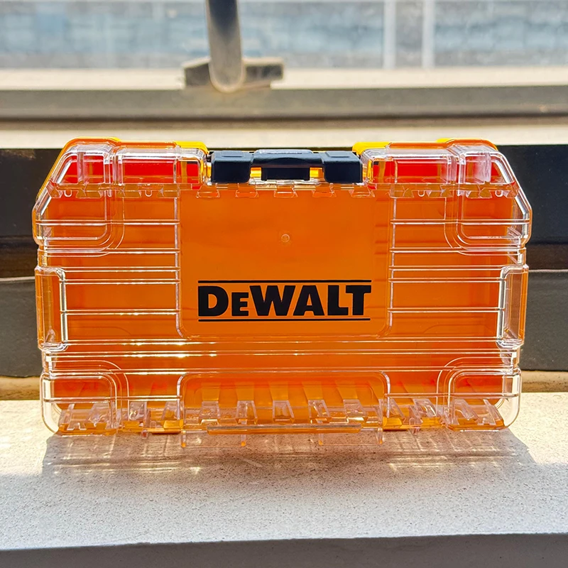 DEWALT Medium Tough Case+ Tool Box Clear Lid Impact Resistant Portable Screwdriver Bit Organizer Drill Bit Storage Case view 2