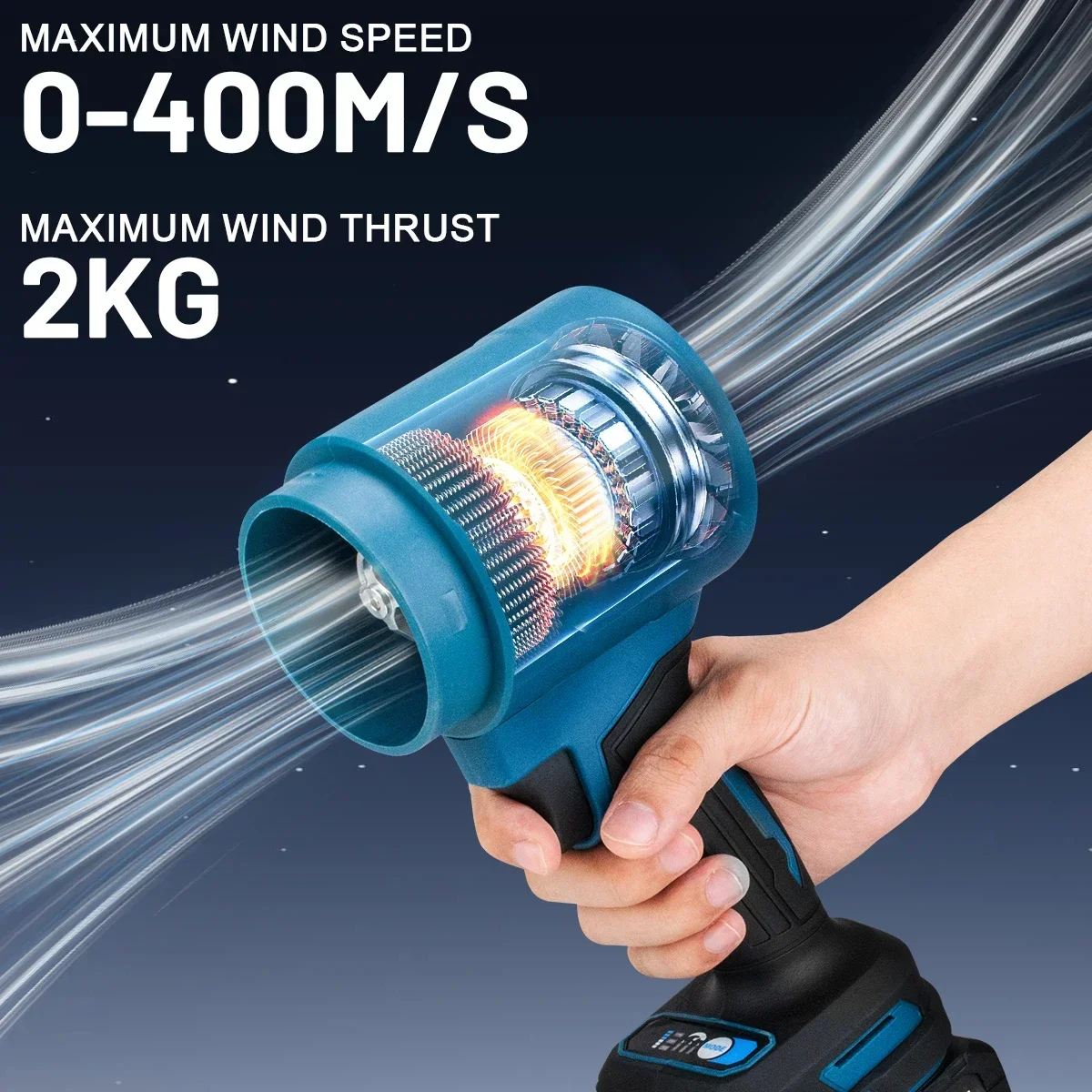 Gisam 400M/s Brushless Electric Blowers Jet Fan 300000RPM Handheld Leaf Turbo Blower Dust Blowing Tool for Makita 18V Battery