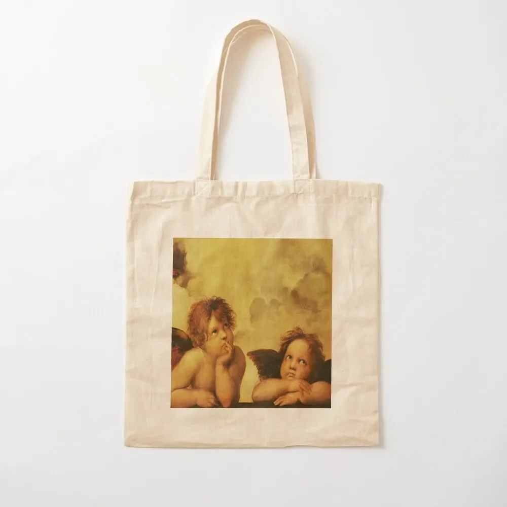 Angels Cherubs Raphael - Santi Sistine Madonna Sweet Tote Bag shopping bag canvas tote bag