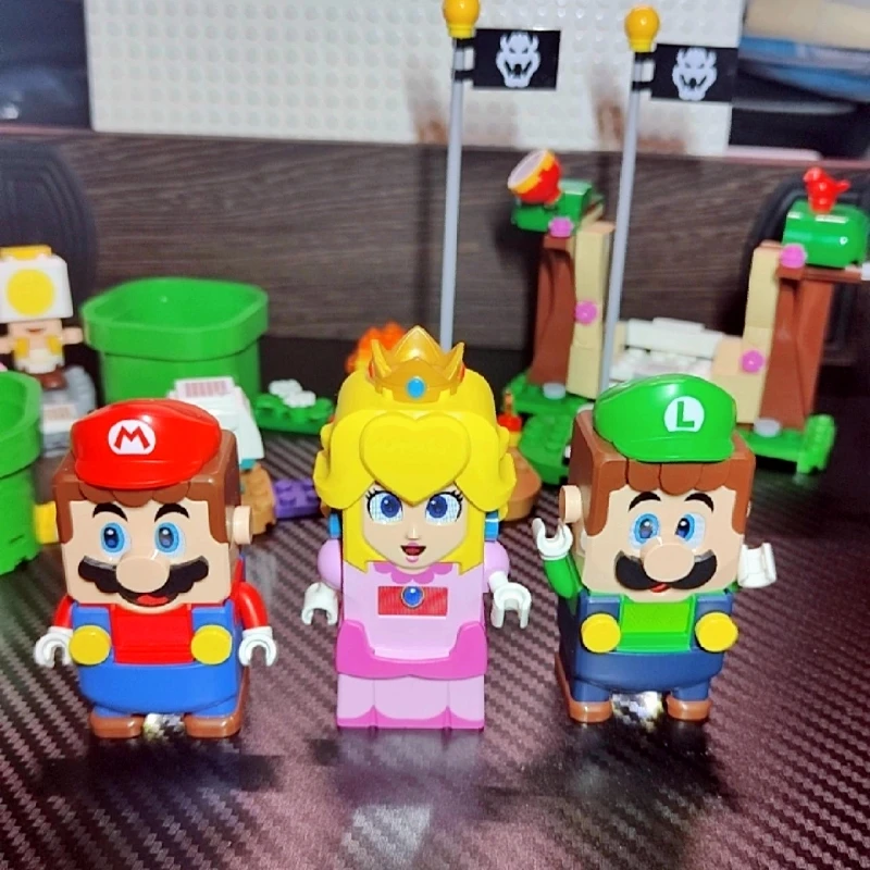 Super Mario Bros Building Blocks Cartoon Character Pikachu Assembled Model building block Dolls Toys Children Gifts toy Figures