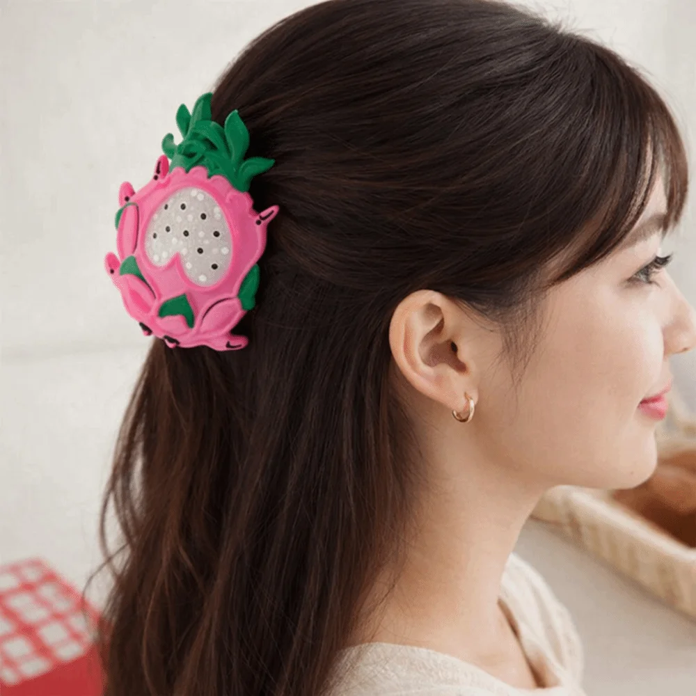 

Hairpin Korean Style Vegetable Hair Clip Sweet Persimmon Fruit Shark Clip Grape Cute Acetic Acid Claw Clip Girls