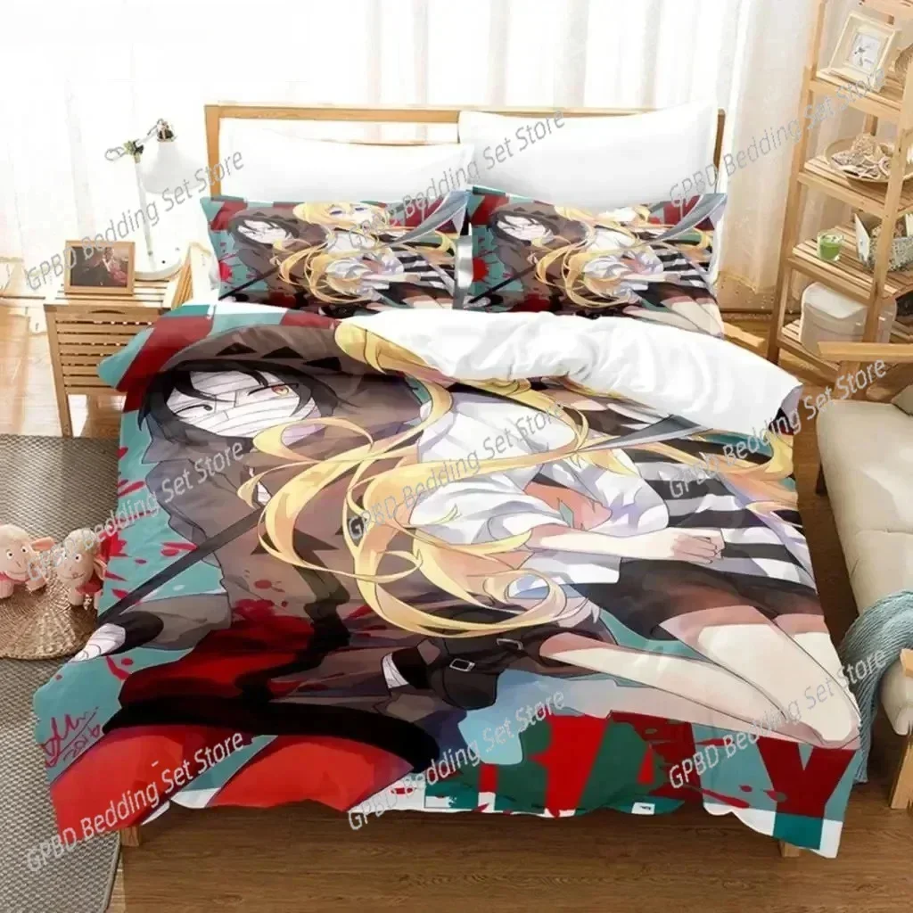 Luxury  New Anime Angels of Death Comfortable Duvet Quilt Cover Pillowcase Bedding Set Children Bedroom Decoration Home Textile
