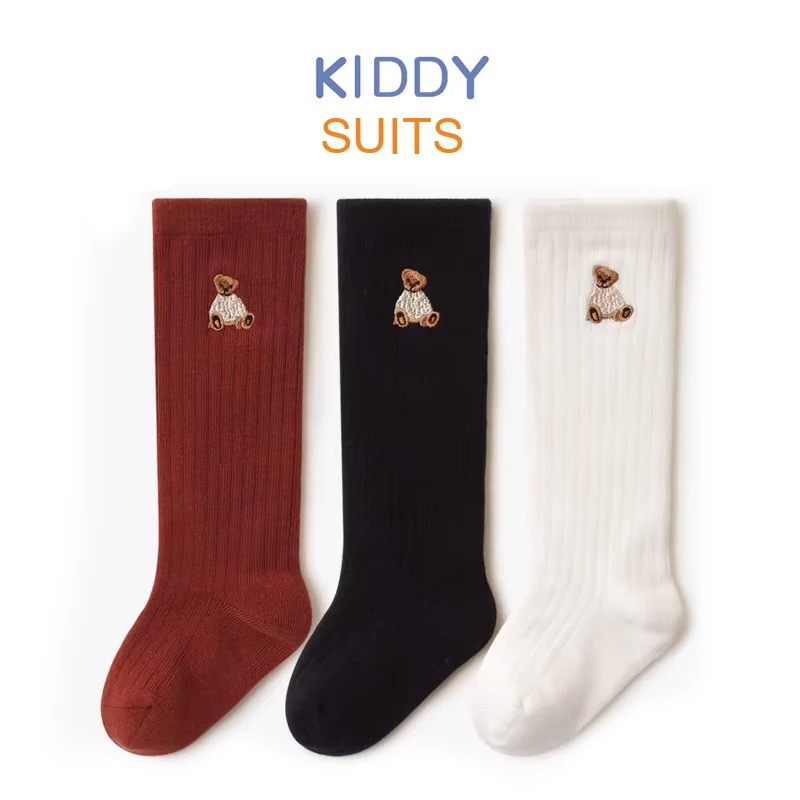 

Children's socks Cute Bear 1-8 Y Spring and Autumn Cotton Girls Korean version knee-high Stockings Baby Leg Socks Toddler Boys