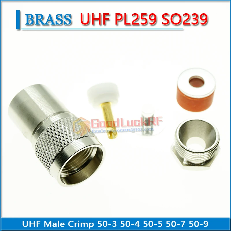 SO239 PL259 M UHF Male Clamp RG58 RG142 RG223 RG400 LMR195 RG8X RG5 RG6 LMR300 RG304 LMR400 RG8 RG213 RG214 50-3 -5 -7