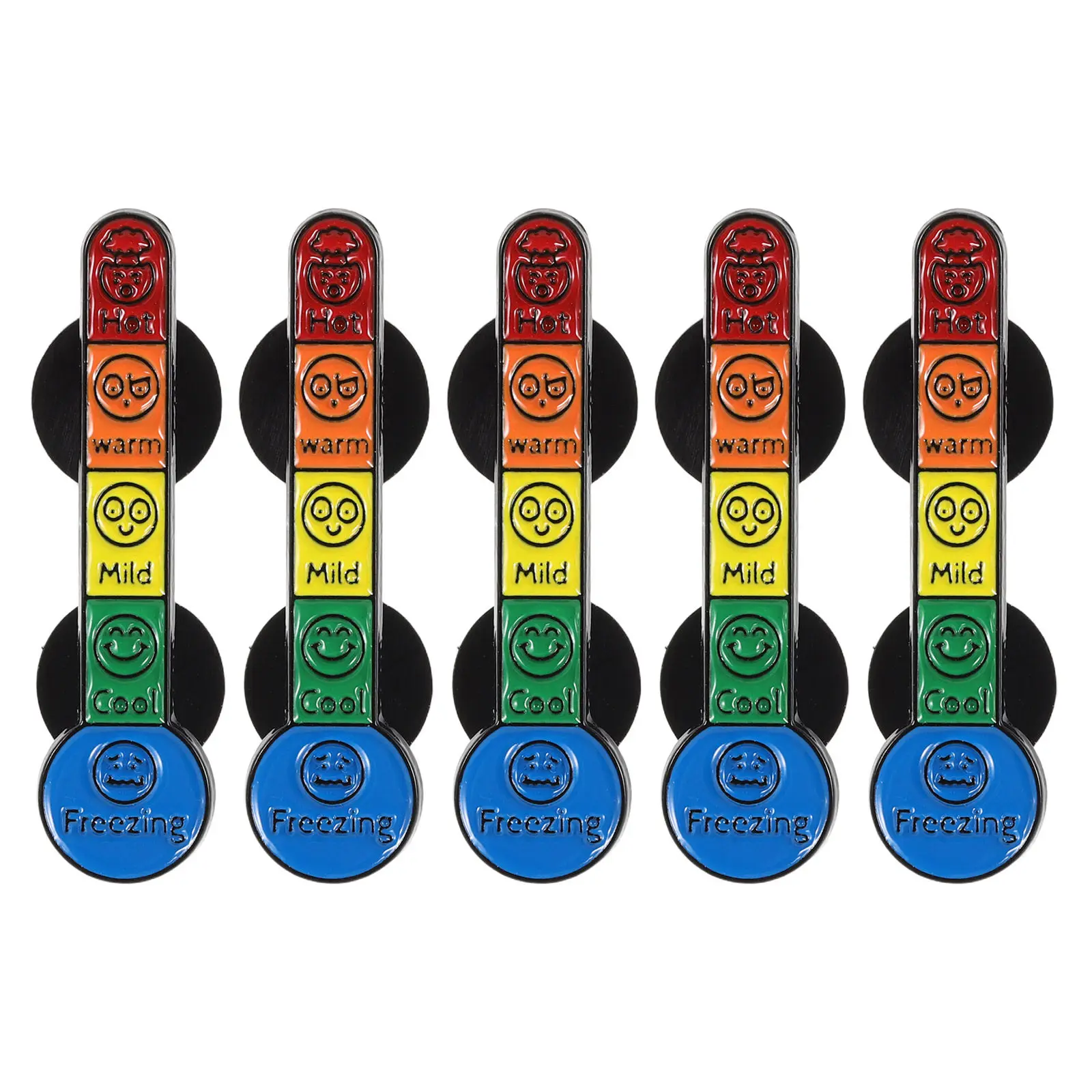 Broche indicador de estado de ánimo metálico para bolsos, broche para mujer con forma de termómetro, indicador de emoción, chaquetas y mochilas de aleación.