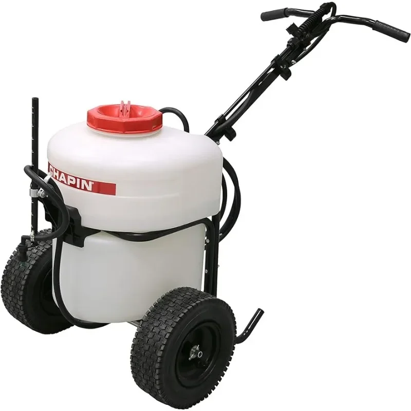 

12 Gallon 24V Rechargeable Battery Powered Push Sprayer That Sprays for 1.75 Hours Per Charge, Three Nozzles and Easily switches