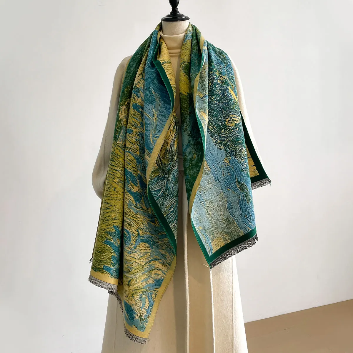 

Женские новейшие стильные зимние двусторонние жаккардовые шарфы из искусственного кашемира, высокое качество, толстая шаль с запахом, женский шарф из искусственного кашемира